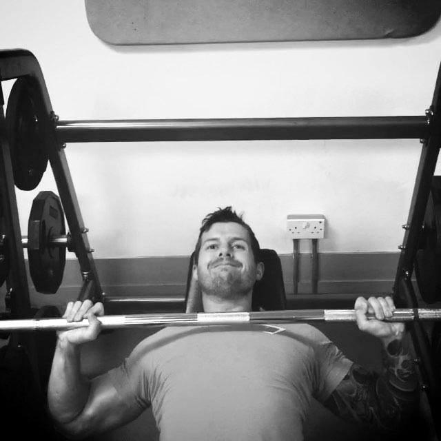 David Kingsbury doing chest press