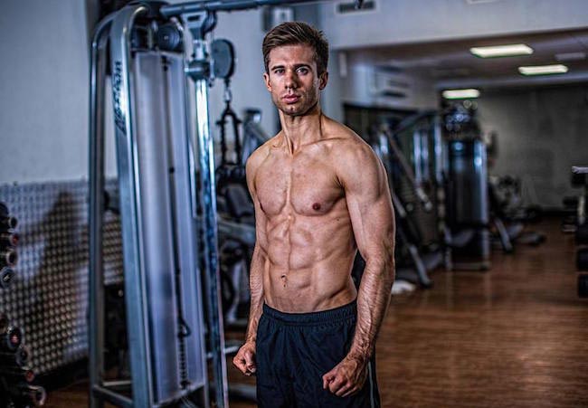 David Kingsbury showing his body in the gym