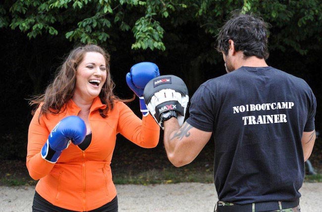 Elaine Crowley during a fitness bootcamp