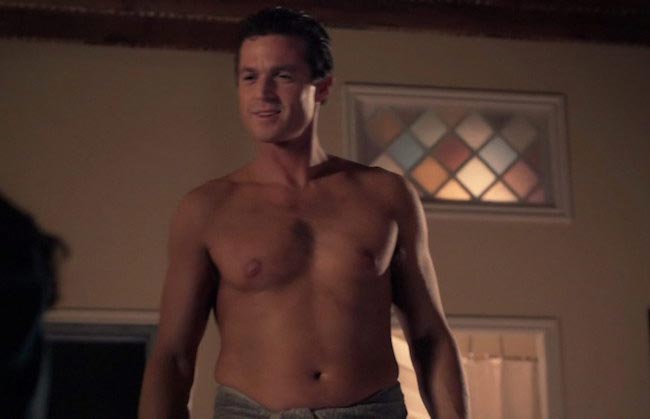 Eric Close shirtless in a scene from the TV mini series Seven Deadly Sins