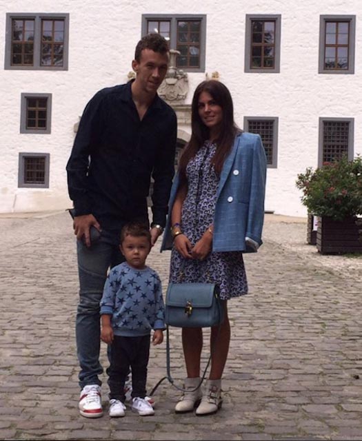 Ivan Perisic with Josipa Perisic and their child