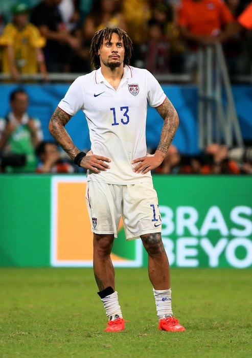 Jermaine Jones during a match against Belgium at the 2014 FIFA World Cup Brazil
