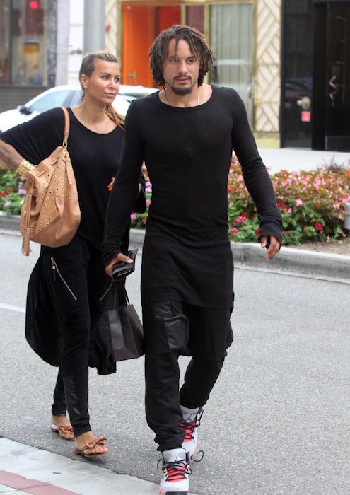 Jermaine Jones and his wife Sarah Gerth on July 14, 2014 in Beverly Hills, California