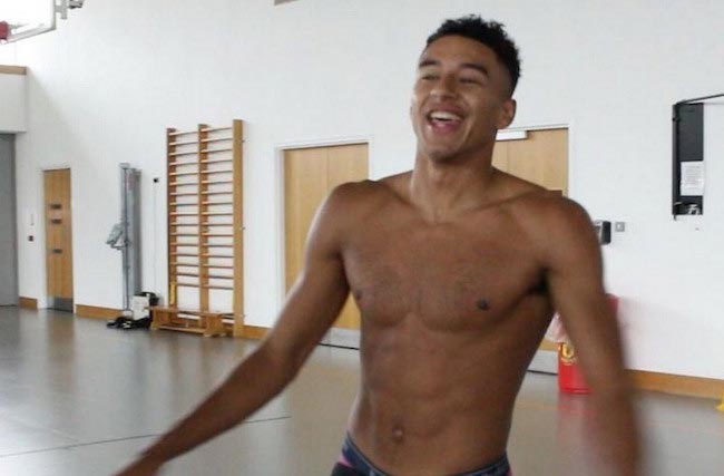 Jesse Lingard shirtless body