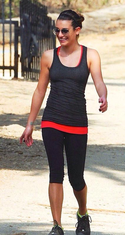 Lea Michele while on a hike in Los Angeles