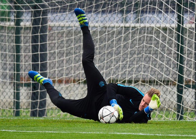 Marc-Andre Ter Stegen during a training before the UEFA Champions League quarter final first match against Atletico Madrid on April 4, 2016