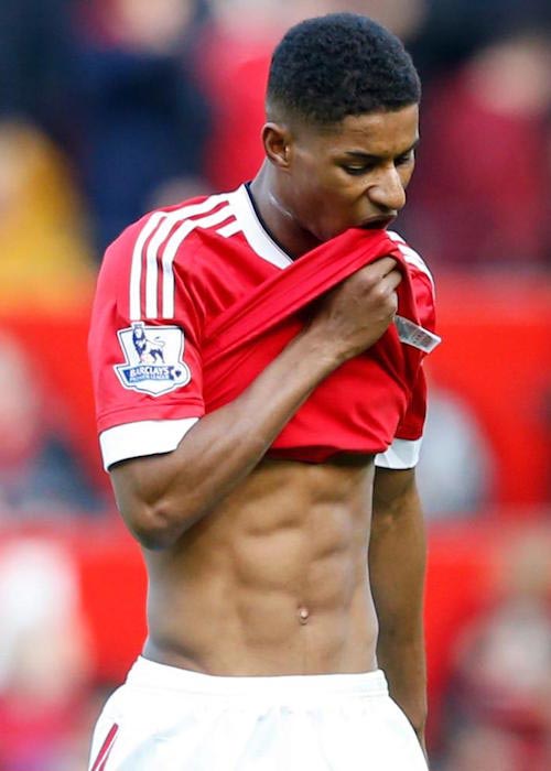 Marcus Rashford during a match for the senior squad of Manchester United