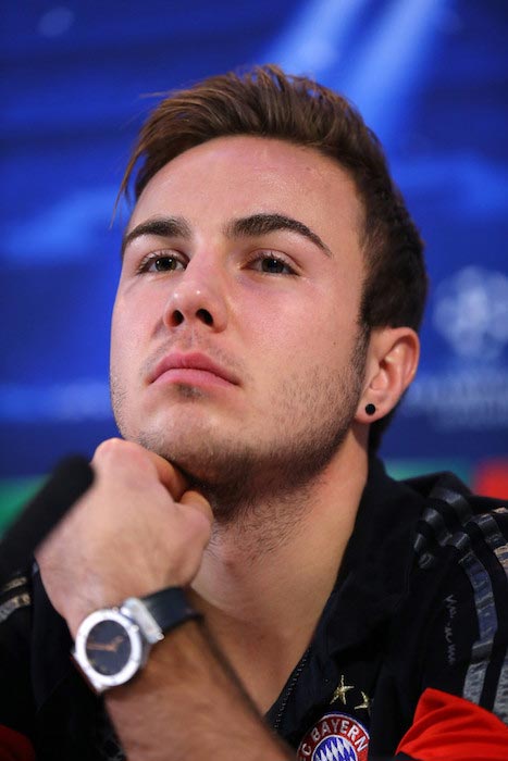 Mario Gotze during media day for FC Bayern Munich on November 24, 2014 in Manchester, UK