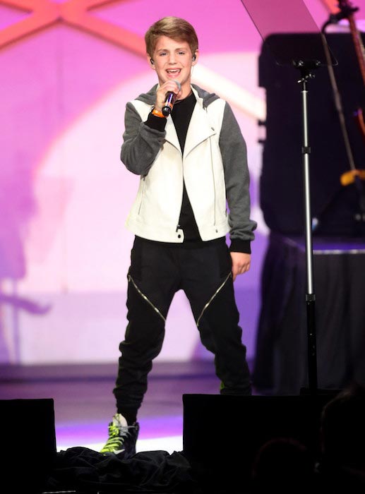 MattyB sings onstage at the 22nd Annual Race to ERASE MS Event on April 24, 2015