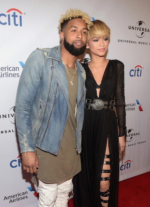 Odell Beckham Jr. and Zendaya at the Universal Music Group 2016 Grammy After Party