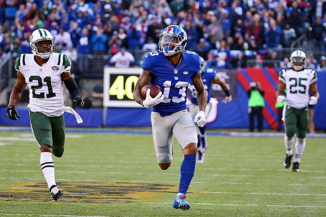 Odell Beckham Jr. in action during a game between New York Giants and New York Jets on December 6, 2015