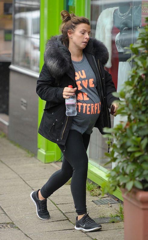 Pregnant wife of Manchester United striker, Wayne Rooney going for a gym session in Cheshire