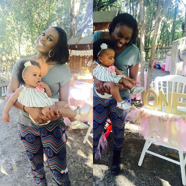 Shanola Hampton with her daughter