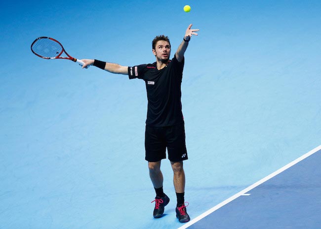 Stan Wawrinka during a match against Rafael Nadal on November 16, 2015 in London