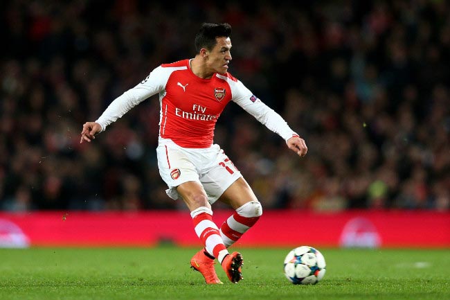 Alexis Sanchez Arsenal Monaco UEFA Champions League round of 16 February 2015