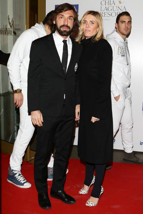 Andrea Pirlo with ex-wife Deborah Roversi at the Gran Gala del Calcio Aic football awards ceremony on January 27, 2013 in Milan, Italy