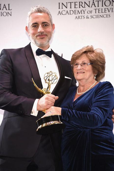 Baz Ashmawy with his Emmy award