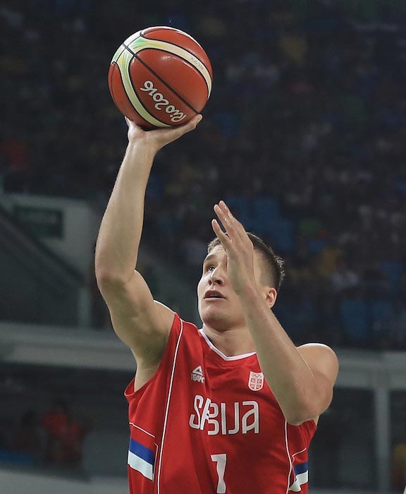 Bogdan Bogdanovic shooting the ball quarterfinal match Croatia August 17, 2016