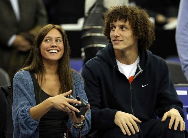 David Luiz watches basketball match at the O2 arena with girlfriend Sara Madeira in 2011