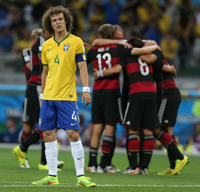 David Luiz’s bemused expression Germany scores another goal 2014 World cup semifinal