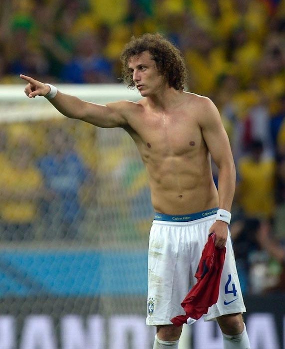 David Luiz ripped torso win against Colombia 2014 World Cup quarter final
