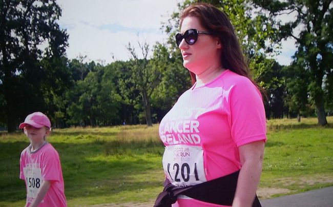 Elaine Crowley taking part in Cancer Charity 5 km walk during Celebrity Operation Transformation