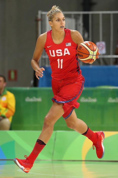 Elena Delle Donne in action during a match against Canada at the 2016 Olympic Games in Rio, Brazil