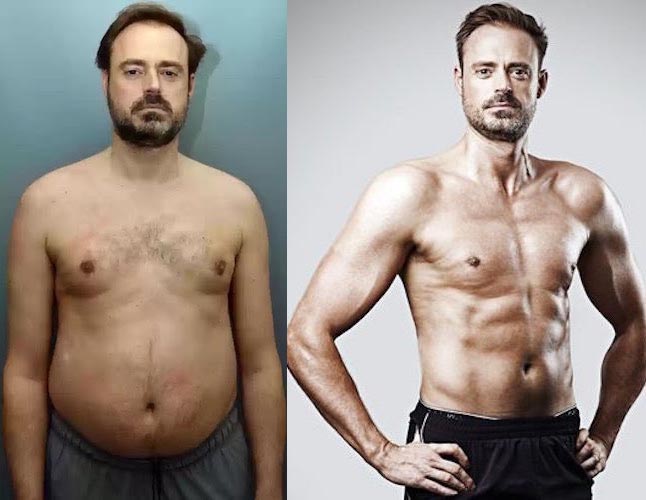 Jamie Theakston before and after