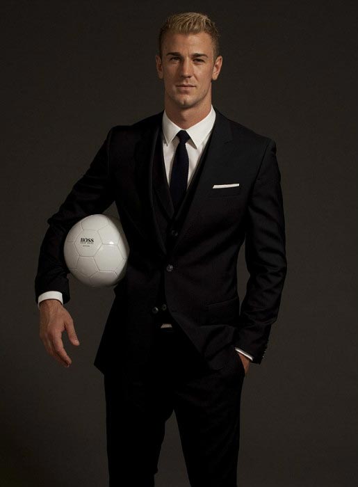 Joe Hart poses for the cameras for the Hugo Boss fragrance campaign