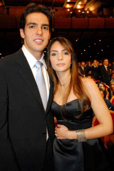 Kaká with his beautiful ex-wife Caroline Celico Leite at a public event in Milan in 2013