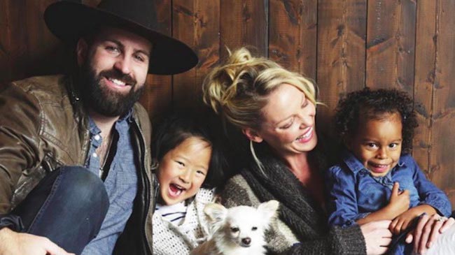 Katherine Heigl with her present family