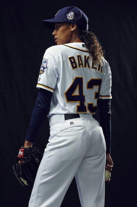 Kylie Bunbury during the filming of "Pitch"