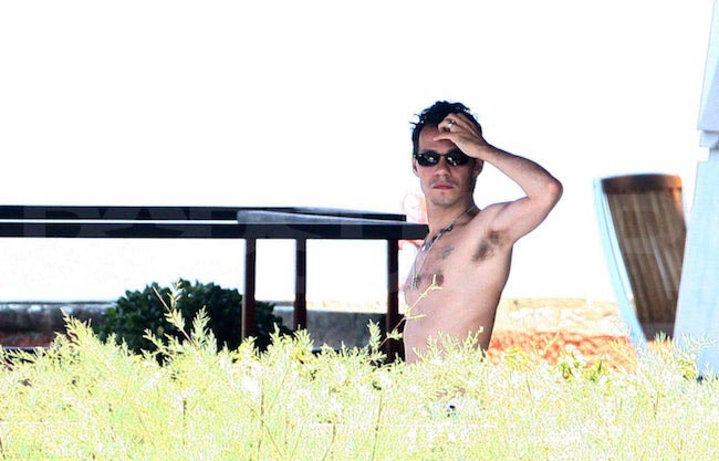 Marc Anthony shirtless while on a vacation in Italy in 2009