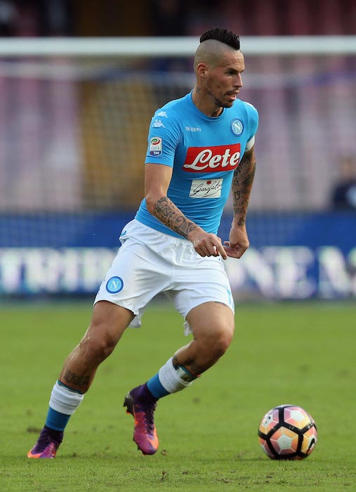 Marek Hamsik during a match between Napoli and AS Roma on October 15, 2016