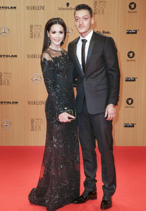 Mesut Özil and Mandy Grace Capristo on the red carpet at the Bambi Awards in November 2015