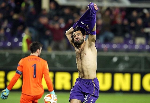 Mohamed Salah’s way of celebration after he scored a goal against Tottenham during his time with Chelsea