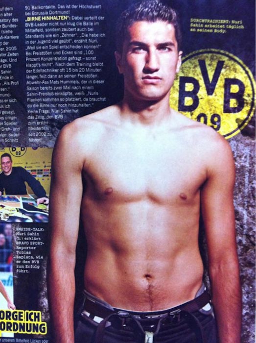 Nuri Sahin’s well sculpted body on a picture featured in an interview for a German magazine
