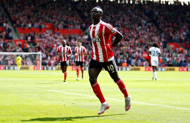 Sadio Mane celebration scored a goal Southampton Crystal Palace May 15, 2016