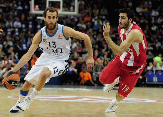 Sergio Rodriguez against Olympiacos Piraeus during 2013 EuroLeague Final Four finals on May 12, 2013 in London