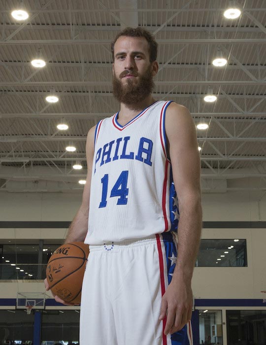 Sergio Rodriguez Philadelphia 76ers Game-Used #14 Red Jersey from the  2016-17 NBA Season - Size M +2