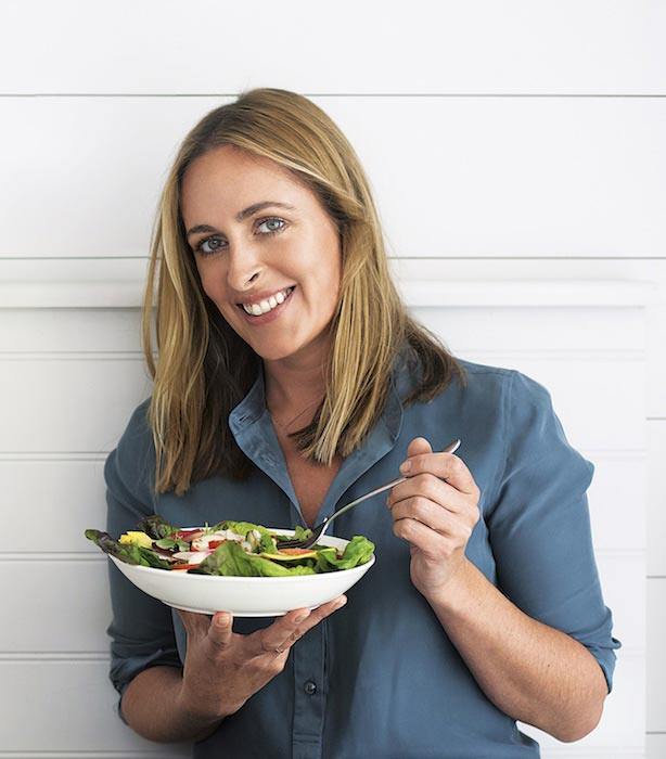 Amelia Freer having salad