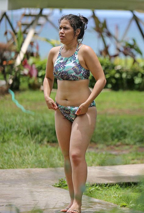 America Ferrera bikini curvaceous body vacationing Ryan Williams in Kauai in June 2016