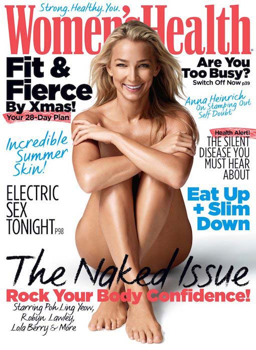 Anna Heinrich posing naked for Women's Health magazine