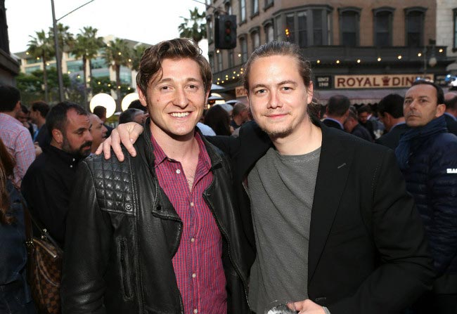 Christoph Sanders (right) with fellow actor Lucas Neff at Twentieth Century Fox Television Distribution's event in May 2013