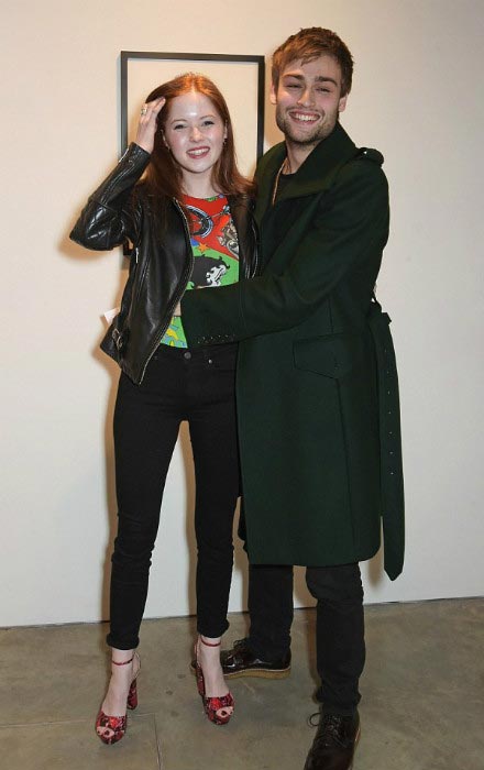 Ellie Bamber with Douglas Booth at Modern Art Exhibition in Central London in April 2015