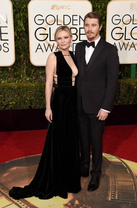 Garrett Hedlund and Kirsten Dunst at 2016 Golden Globe Awards