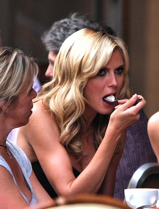 Heidi Klum eating food