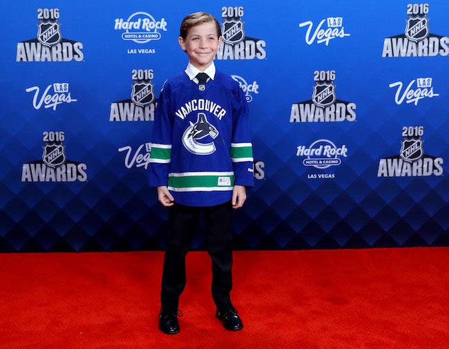 Jacob Tremblay at NHL Awards at the Hard Rock Hotel & Casino in Las Vegas on June 22, 2016