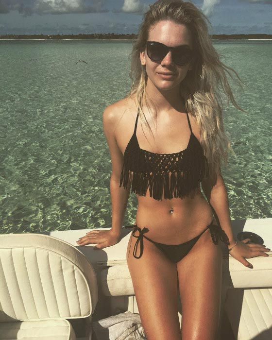 Louisa Johnson shows off her stunning figure while out in the sea during vacation in Bahamas in 2016