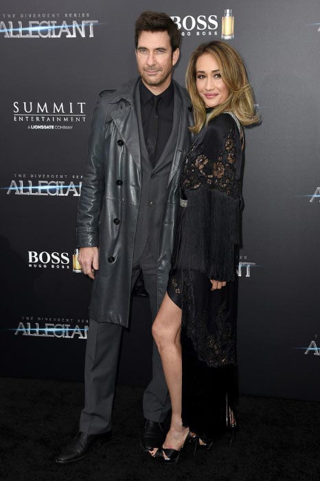 Maggie Q with Dylan McDermott at New York premiere of Allegiant in March 2016